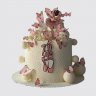 Белый торт с цветком и пуантами балерине №113559