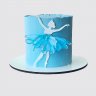Двухъярусный торт на юбилей 5 лет балерине с бабочками №113561