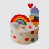 Торт в горошек для девочки с радугой из мастики №113587