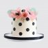 Белый торт с цветами в горошек для девочки №113588