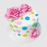 Торт с цветами для девочки в горошек №113599