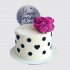 Торт на День Рождения девочке в горошек с цветами №113602