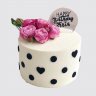 Торт в горошек для девочки с цветком №113606