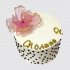 Торт в горошек для девочки с цветком №113606
