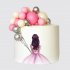Классический белый торт девочка с шарами №113609