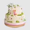 Праздничный торт девочка с шарами и бабочками №113615
