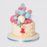 Двухярусный торт для девочки с цветами №113616