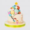 Торт на 7 лет девочка с радужными шарами №113619