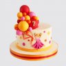Белый торт для девочки с воздушными шарами из мастики №113620