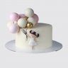 Торт на 7 лет девочка с радужными шарами №113619