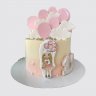 Классический торт девушка с шарами из мастики №113622