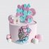 Нежный торт с леденцами из сердечек на 11 лет девочка с шарами №113624