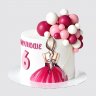 Нежный торт с леденцами из сердечек на 11 лет девочка с шарами №113624