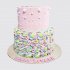 Праздничный двухъярусный торт для девочки на 1 годик №113630