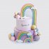Классический двухъярусный торт для девочки на 1 год с радугами №113634