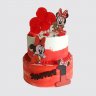 Нежный двухъярусный торт для девочки с шарами из мастики №113637