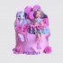 Торт девочка с единорогом в цветах на 4 года №113650
