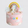 Детский торт с радугой на 4 года единорожка №113652