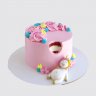 Классический торт девочке 6 лет единорог обжора с радугой №113673