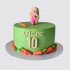 Торт на юбилей 10 лет девочке зеленый с зайчиком №113694