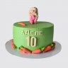 Классический зеленый торт для девочки на 2 года с оленями №113693