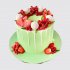 Праздничный зеленый торт с ягодами для девочки №113695