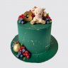 Торт зеленый с девочкой в цветах №113698