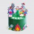 Торт для девочки на 4 года зеленый с героями сказки №113700