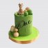 Зеленый торт для девочки с шарами из мастики №113701