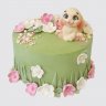 Торт зеленая поляна с цветами для девочки №113704