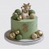 Прикольный зеленый торт с зайкой для девочки №113706