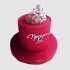 Красный торт на юбилей 10 лет принцессе с короной №113729