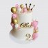 Двухъярусный торт на 2 года девочки с золотой короной №113732