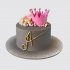Торт с короной и цветами для девочки №113736