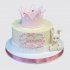 Белый торт с короной для девочки на 1 год №113745