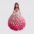 Торт в виде куклы в розовом платье №113753