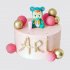 Детский торт с куклой младенцем и шарами из мастики №113756