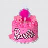 Торт девочке на 4 года Барби с безе и леденцами №113801