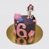 Черный торт Монстер Хай на 6 лет с цветами из пряника №113808
