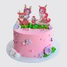 Торт для девочки с макарунами и леденцами Энчантималс №113828