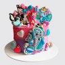Двухъярусный торт с цветами в стиле Энчантималс №113834