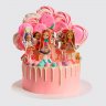 Квадратный торт с фотопечатью на День Рождения девочке 7 лет №113839
