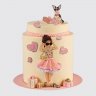 Торт для модницы с цветами и косметикой №113847