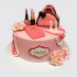 Торт для девочки модницы на 11 лет с косметичкой и розами №113849