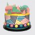 Радужный торт на День Рождения моднице №113852
