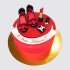 Красный торт на День Рождения моднице с туфлями и помадой №113864