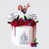 Белый торт на День Рождения моднице с ягодами и надписями №113866