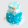 Белый торт доченьке с принцессой на прянике на 1 годик №113867