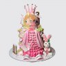 Торт принцессы с цветами и короной из мастики №113873