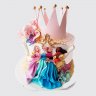 Двухъярусный торт принцессы с короной №113874